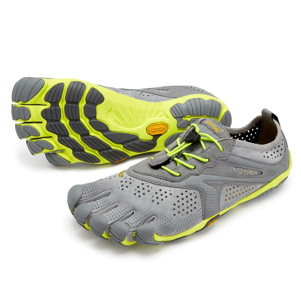 Botas Montaña Hombre Grises/Verdes - FiveFingers V-Run - QKTXHN-298